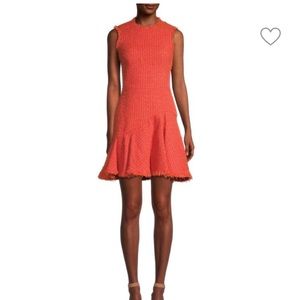 Alexander McQueen collection tweed mini dress boucle coral xs nwt